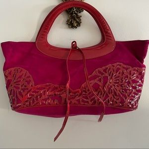 Vintage Christian Lacroix leather tote bag